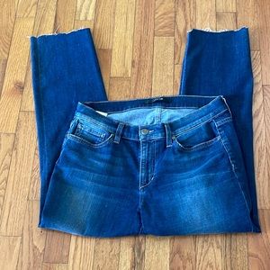 Joe’s Jeans straight leg raw hem cropped mid rise jeans